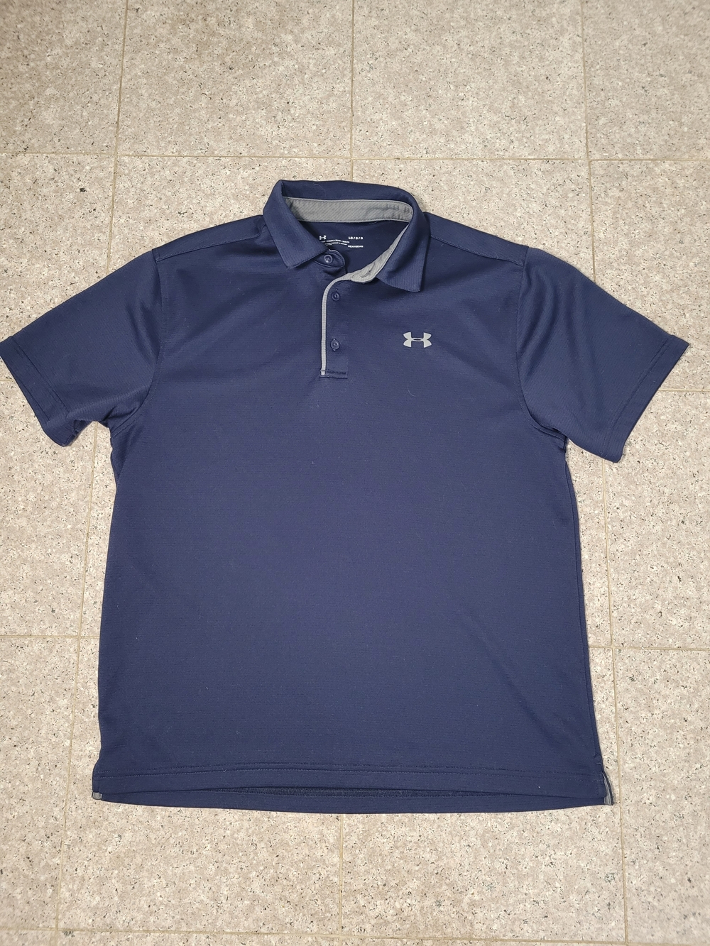 Under Armour Navy Polo with Gray Trim Size Large